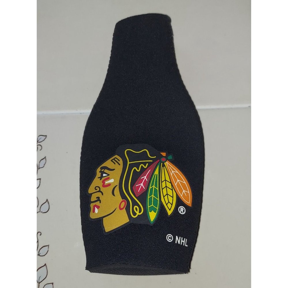 Chicago Blackhawks 12oz Bottle Cooler NHL Can Holder Foam Koozie Cool!